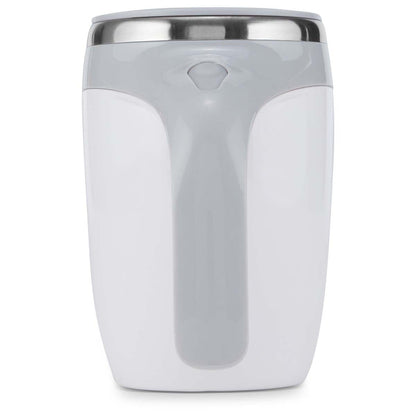EasyOptionXY CUP A LATTE self-stirring mug with ergonomic handle and sleek design, perfect for mixing beverages effortlessly.