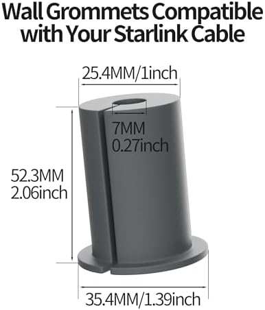 EAZUSE Starlink cable routing kit with wall pass-through grommet, wire clips, and mounting hardware for Starlink Gen 2/3 dish installation