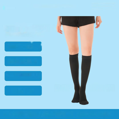 Women’s elastic mid-calf compression socks in a close-up product view