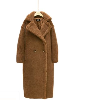 Elegant Long Lamb Cashmere Coat