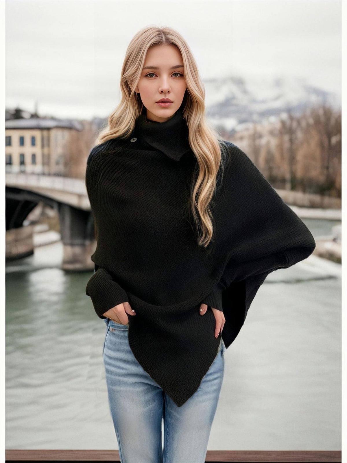 Women's irregular outerwear turtleneck sweater by My Store, featuring a cozy knit design