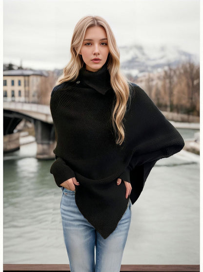 Women's irregular outerwear turtleneck sweater by My Store, featuring a cozy knit design