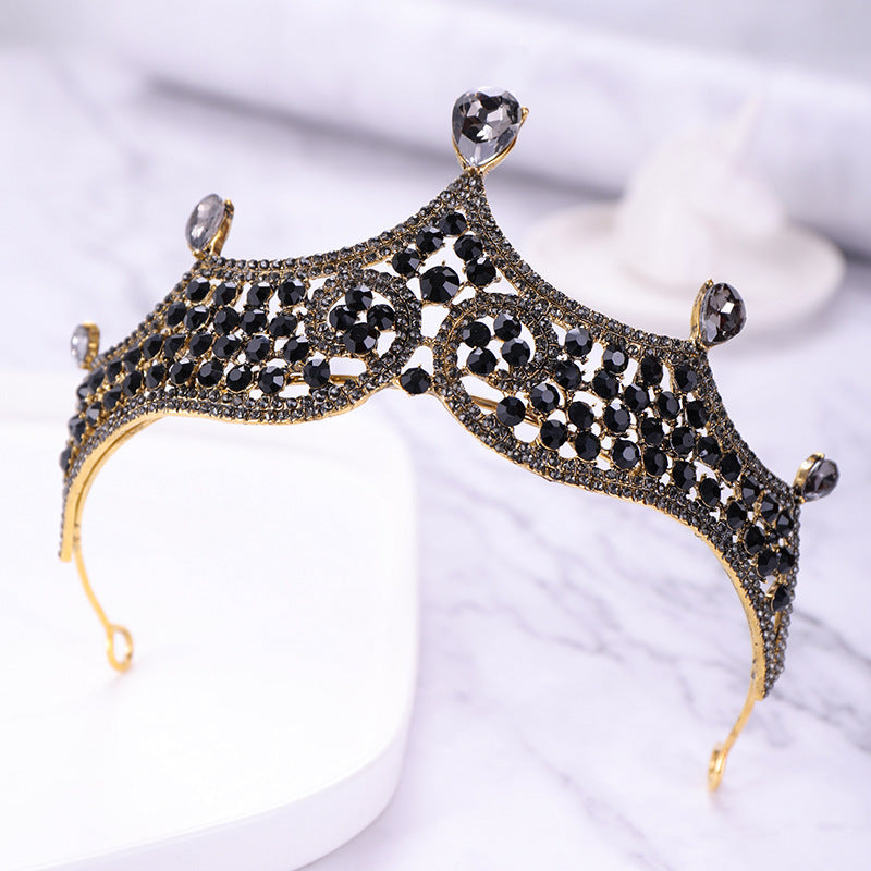 Retro Baroque black decorative crown with ornate marriage royale design
