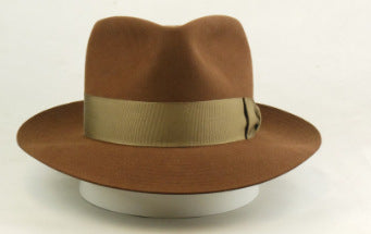 Retro British wool top hat with contrast-color felt trim