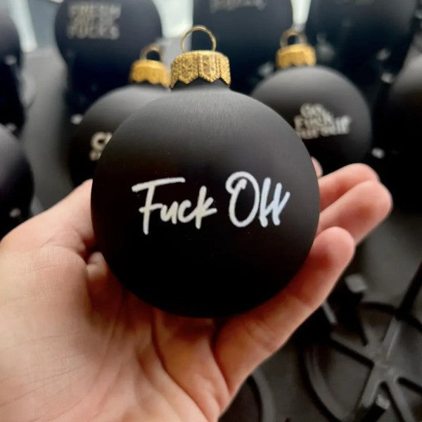 Funny Christmas ornament black decoration hanging on a tree