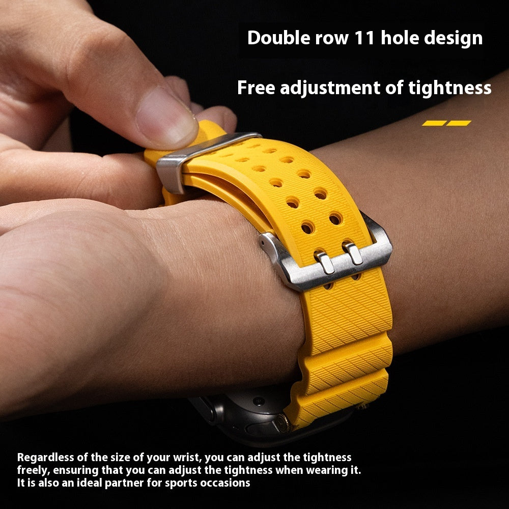 Sports silicone watch strap in a durable, flexible design