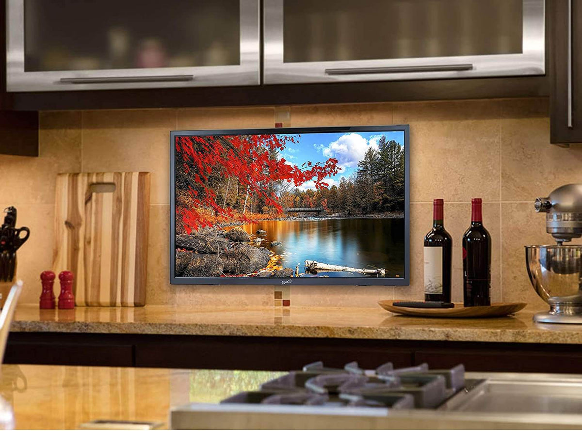 Supersonic 19-inch 12V LED HDTV with widescreen display, USB, and HDMI ports for versatile viewing options.