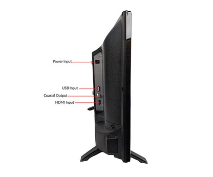 Supersonic 24-inch LED HDTV with widescreen display, USB, SD card reader, and HDMI ports.