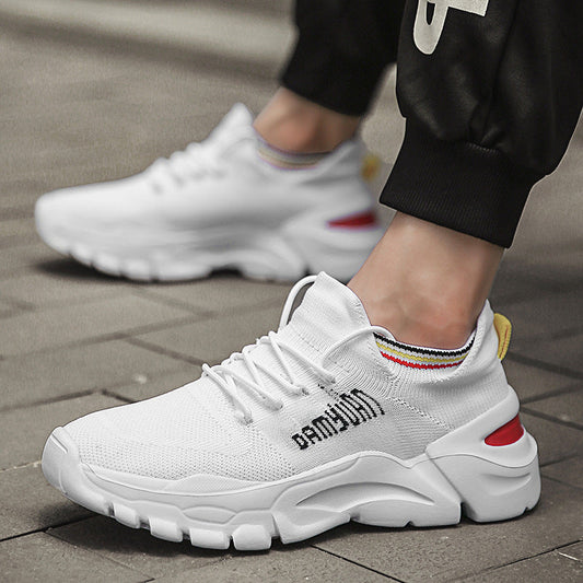 Lightweight breathable Korean fashion running shoes with sporty design and cushioned sole