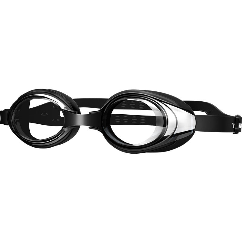 Men's swimming trunks and goggles set featuring swim shorts and protective eyewear