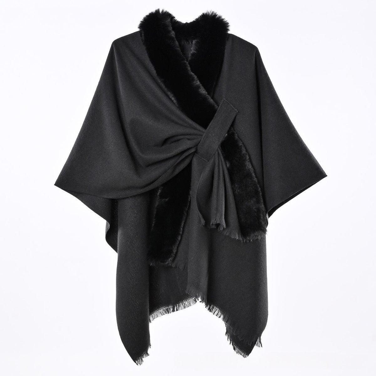 Warm and Warm straps shawl and cloak in soft water-inspired tones