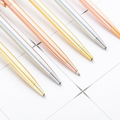 Little Gao Shi gold-plated ballpoint pen with polished metallic finish and clip