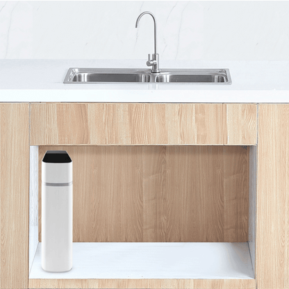 Echo Water ECHO RO™ tankless reverse osmosis water filter system for clean, filtered drinking water in a modern setup.