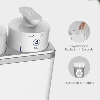 Echo Water RO tankless reverse osmosis water filter machine with sleek design for clean, filtered drinking water.