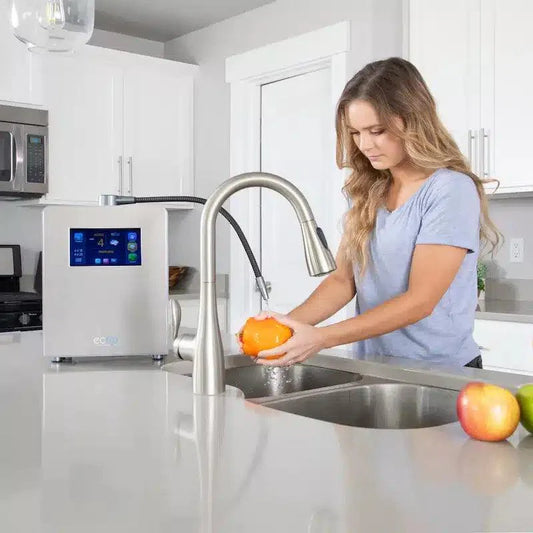 Echo Water ECHO Ultimate™ Hydrogen Water Machine showing sleek design and digital display for hydrogen water generation.
