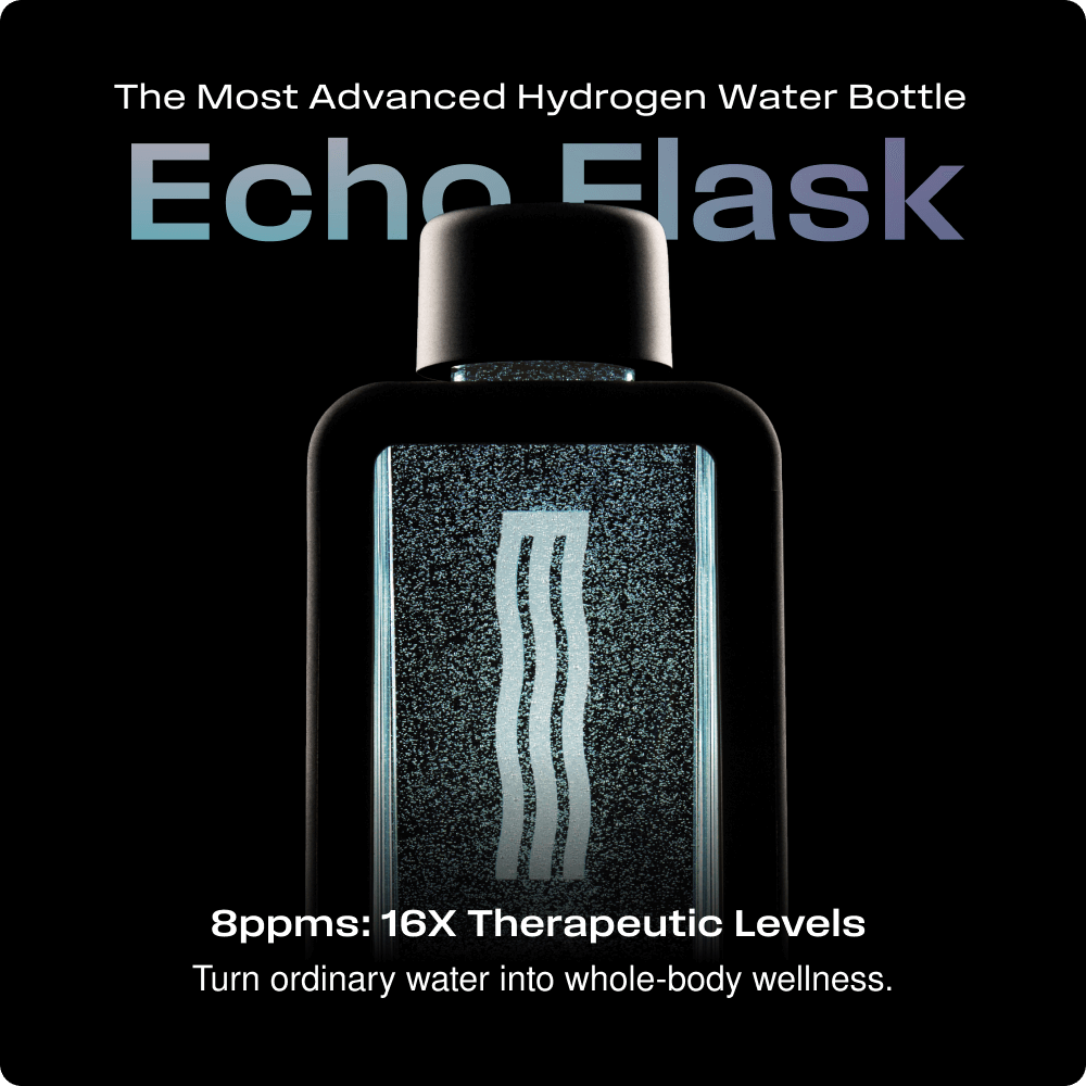 Echo Water hydrogen water bottle with sleek design and portable slide lid, ideal for on-the-go hydrogen-rich water.