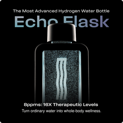 Echo Water hydrogen water bottle with sleek design and portable slide lid, ideal for on-the-go hydrogen-rich water.