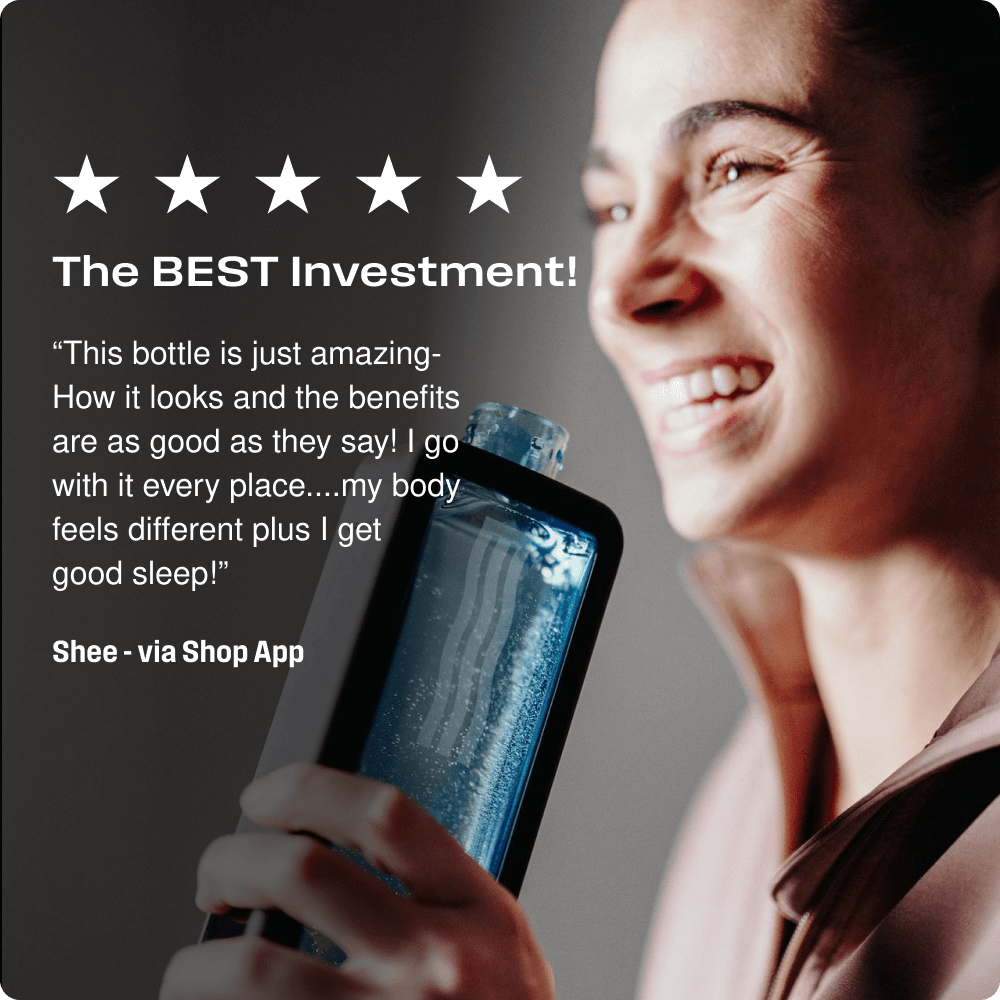 Echo Water hydrogen water bottle with sleek design and easy-to-use hydrogen generation features.