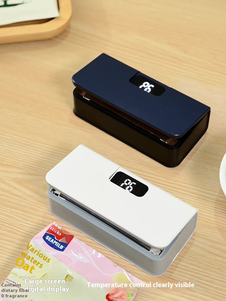 BACKUPMYFILESNOW® snack bag sealer sealing a plastic snack bag to keep contents fresh