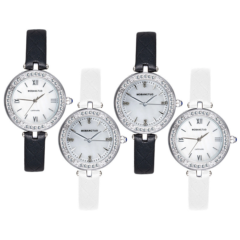 Women's waterproof high-end watch with belt, elegant wristwatch design