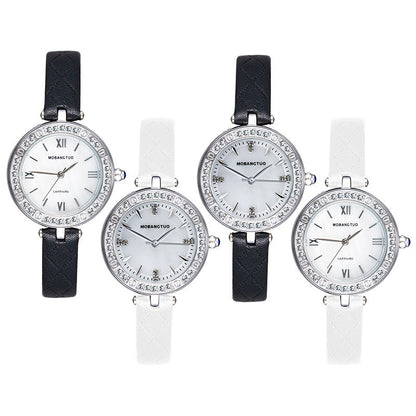 Women's waterproof high-end watch with belt, elegant wristwatch design