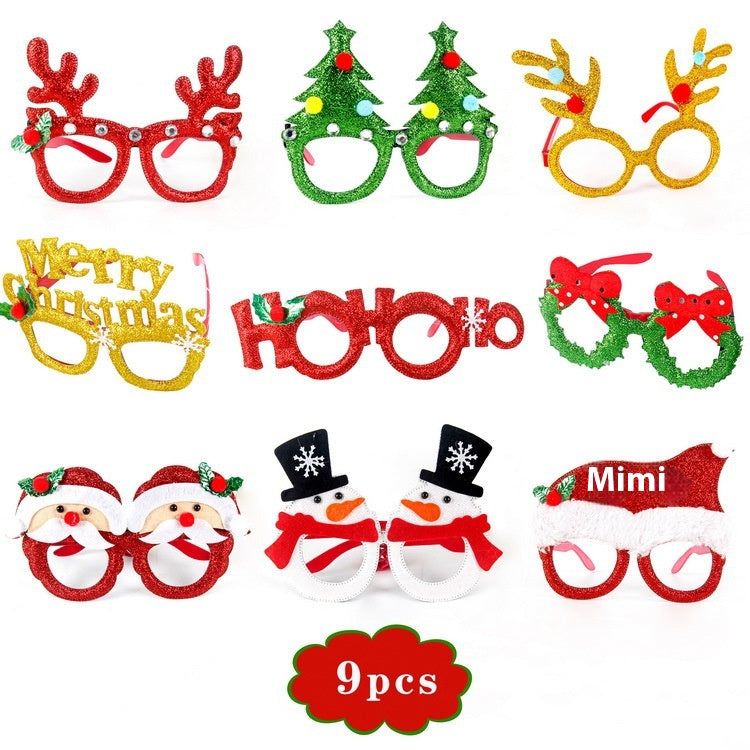 Christmas decorations glasses suit with festive holiday designs on clear glassware બેઠ