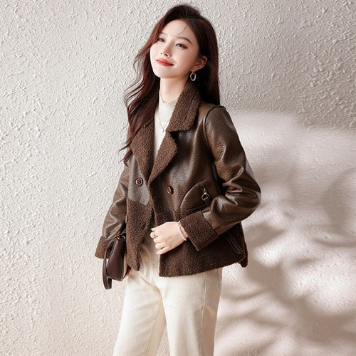 Women's loose plus size winter fur coat jacket in a warm, stylish design