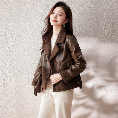 Women's loose plus size winter fur coat jacket in a warm, stylish design