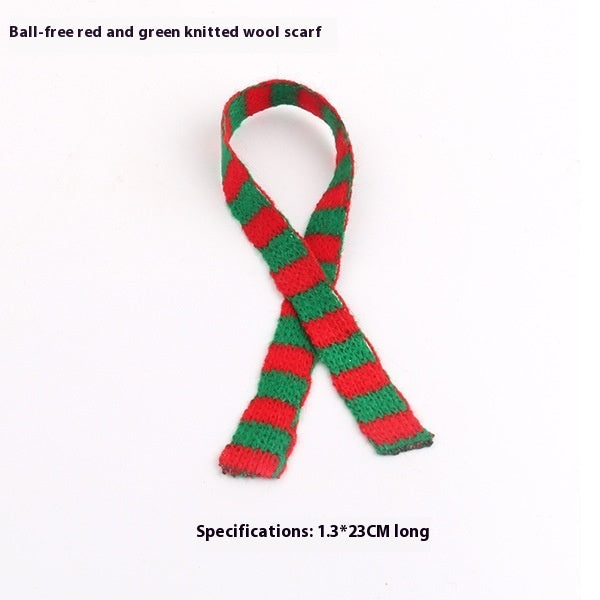 Mini Christmas scarf hat doll decoration with festive hat and scarf details