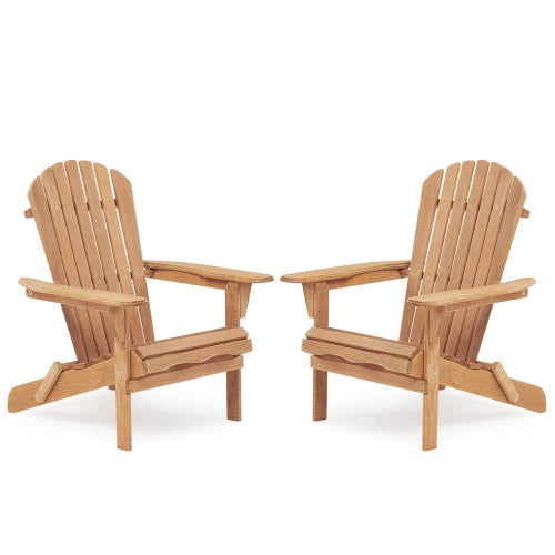 Wooden Outdoor Folding Adirondack Chair 2 Piece Set Of Wooden Lounge Patio Chairs