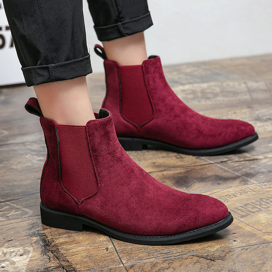 Plus-size high-top leather ankle boots in European and American style formal casual design