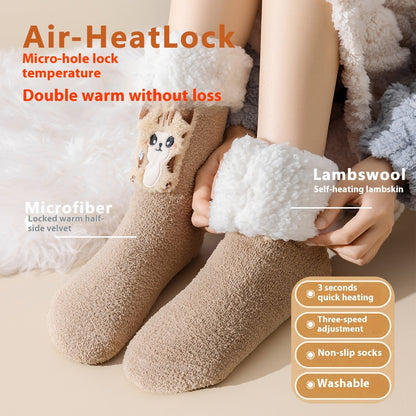 Winter warm electric heated socks for cold-proof foot protection shown in a product image