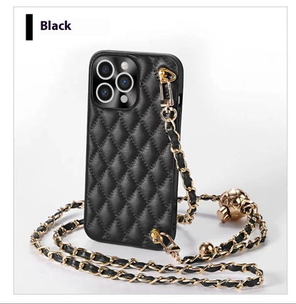 Diamond plaid crossbody phone case protective sleeve by My Store