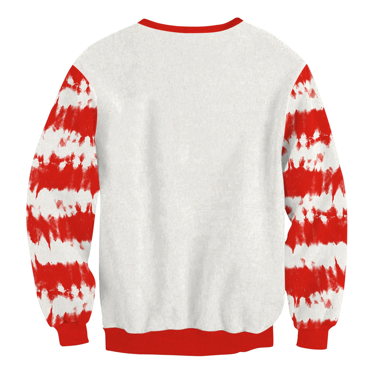 Men's Christmas tree striped digital print sweater with festive graphic pattern