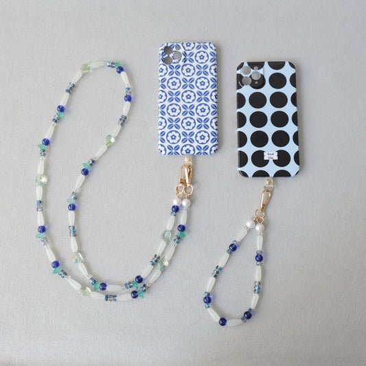 Beaded crossbody bag chain accessory by My Store, featuring colorful fashion beads and metal clasps