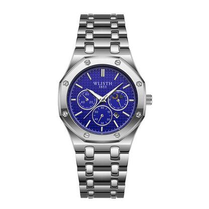Women's luminous calendar watch with stainless steel strap by My Store