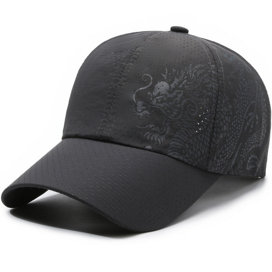 Men's And Women's Matching Mesh Dragon Pattern Printed Quick-Dry Breathable Fashion Trend Baseball Cap For Summer Outings, Parties, Outdoor Activities