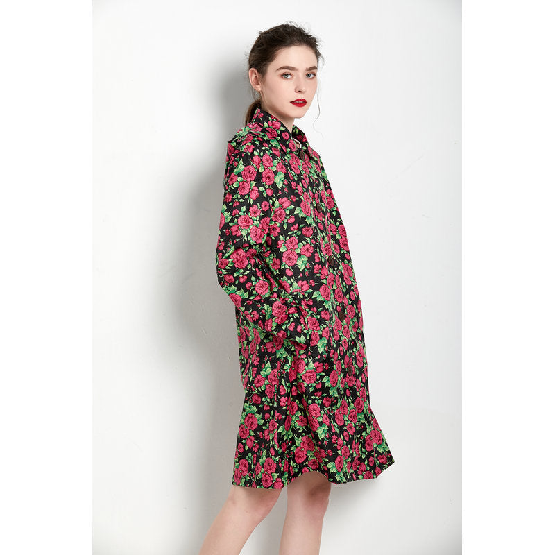 Mid-length rose trench coat for women by My Store