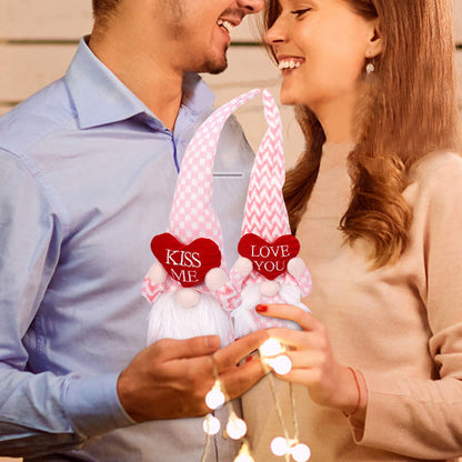 Valentine's Day love doll ornaments, decorative heart-themed figures displayed together