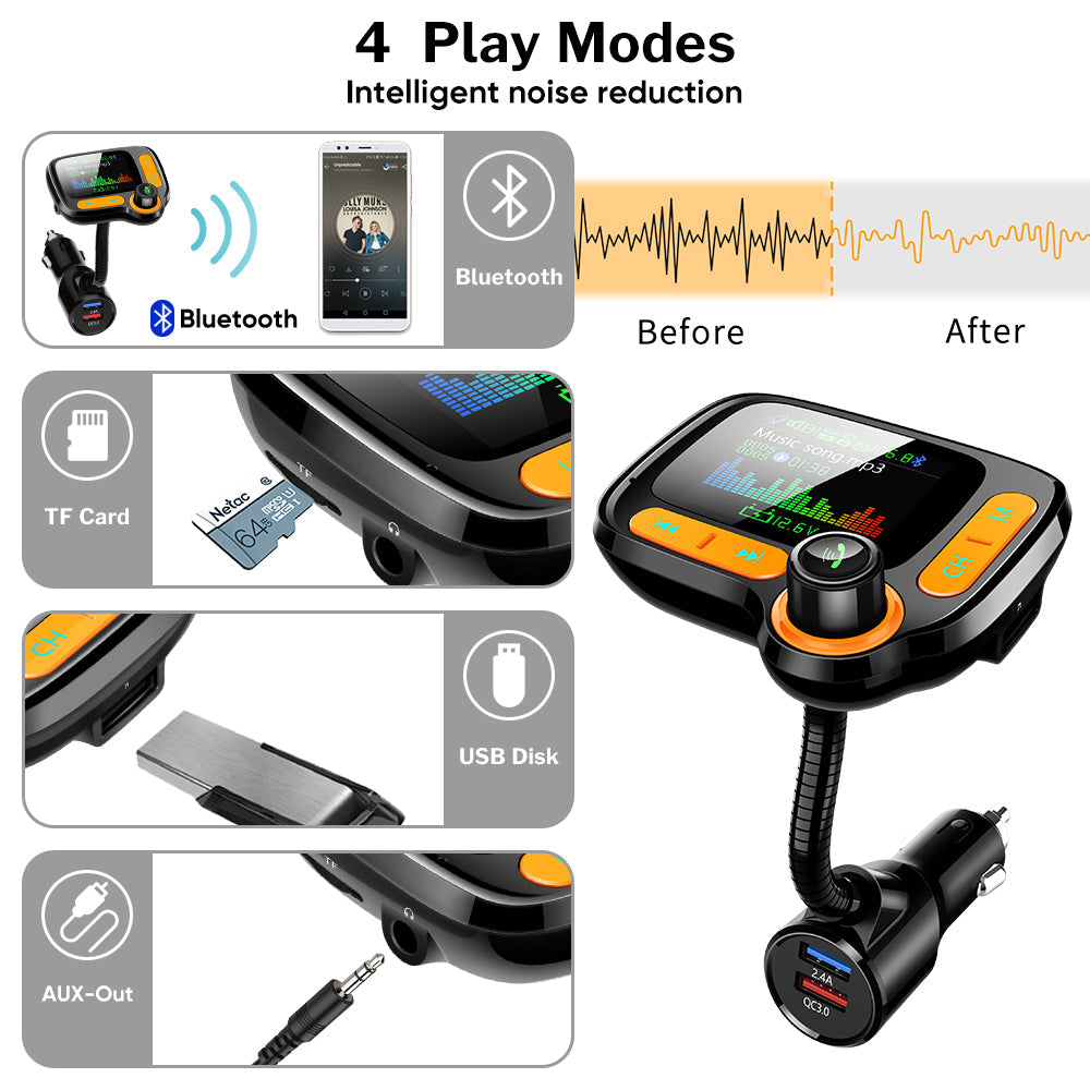 Car Bluetooth multi-function player with large color screen by My Store
