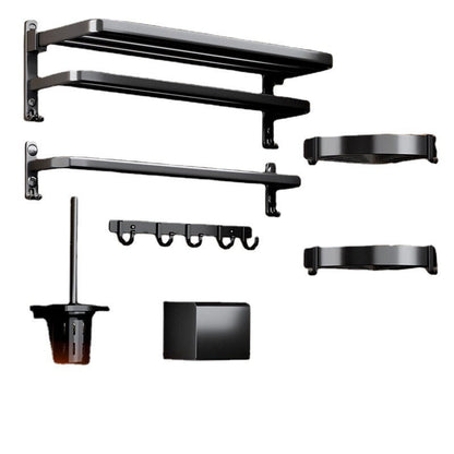 Black bathroom towel rack pendant, wall-mounted rack with minimalist design