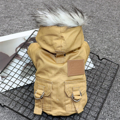 Padded coat for small dogs, showing a warm dog clothing design by My Store