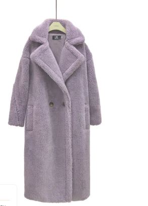 Elegant Long Lamb Cashmere Coat