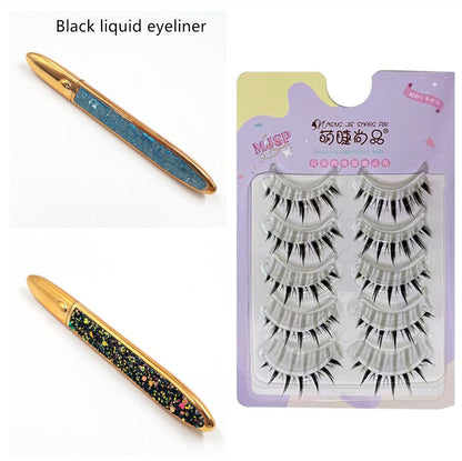 False eyelashes with self-adhesive eyeliner in multicolor by My Store