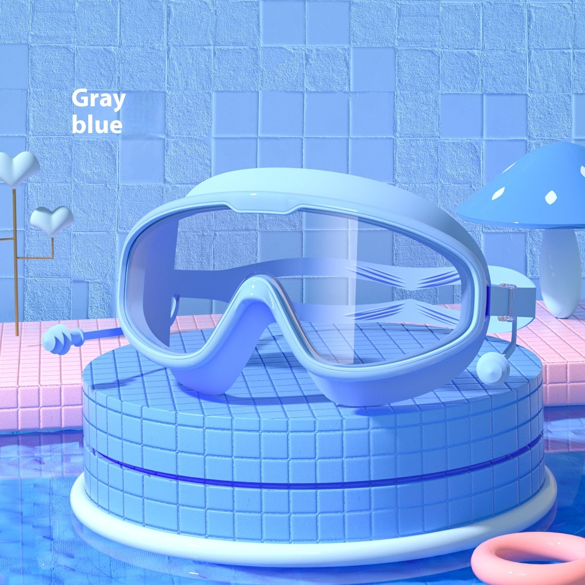 Large-frame waterproof non-fogging swimming goggles by My Store