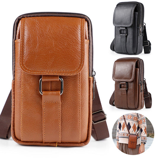 Men's multi-functional belt crossbody working waist bag with multiple compartments and adjustable strap