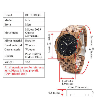 Wooden pointer style quartz watch by My Store with a natural wood dial and minimalist hands