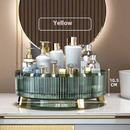 Plastic Cosmetics Rotating Storage Box by My Store, clear organizer with rotating compartments