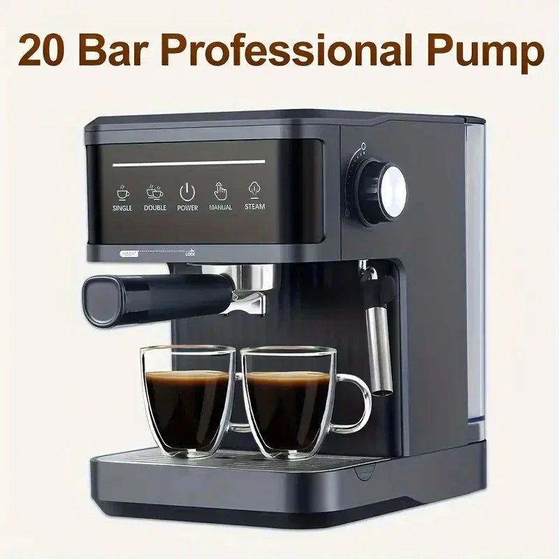 Electric Espresso Maker Professional Italian Espresso Coffee Maker Semi Italian Cappuccino Milk Frother Coffee Machines 20Bar - BACKUPMYFILESNOW