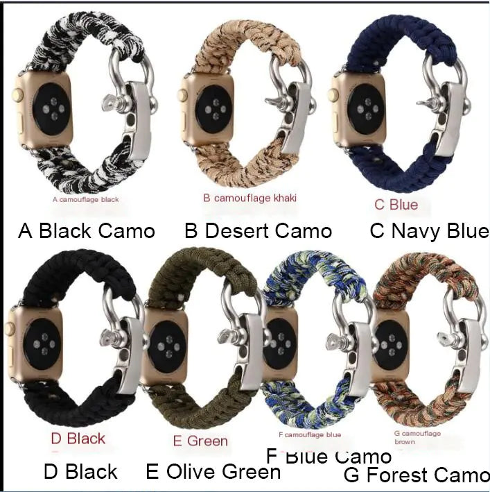 Apple Watch 7 Paracord Woven Strap with Steel Buckle